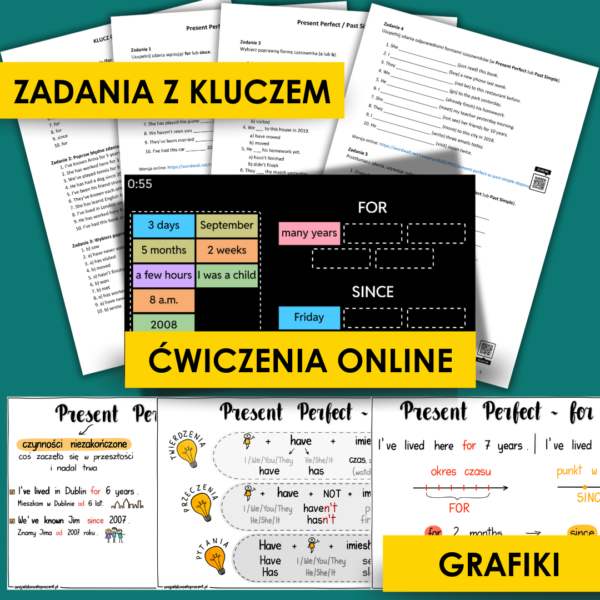 PRESENT PERFECT - grafiki + ćwiczenia do druku i online