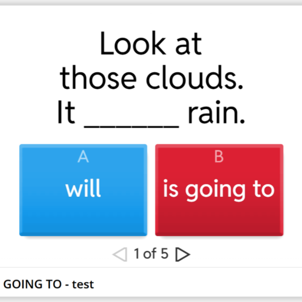 Will vs Be going to - test