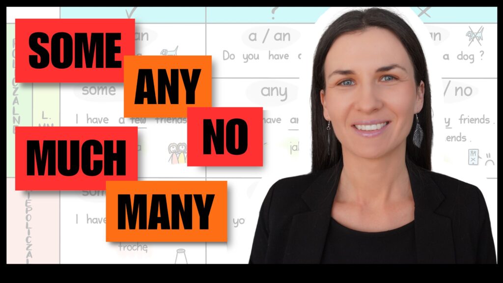 Some, any, no, much, many - grafiki z komentarzem.