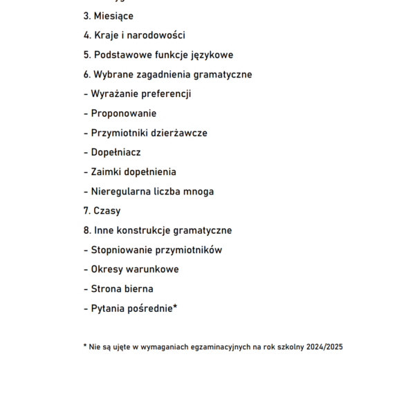 POWTÓRKA PRZED EGZAMINEM - język angielski - annatoczyska - spis treści