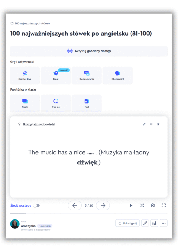 100 najważniejszych słówek po angielsku - Quizlet